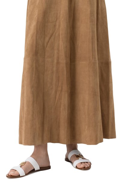 Кожаные шлепанцы bianca DOLCE & GABBANA, арт. CQ0608/AW576, фото 3