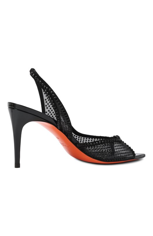 Комбинированные босоножки Santoni WHEG71700HA2TYGS Чёрный  WHEG71700HA2TYGS Фото 5