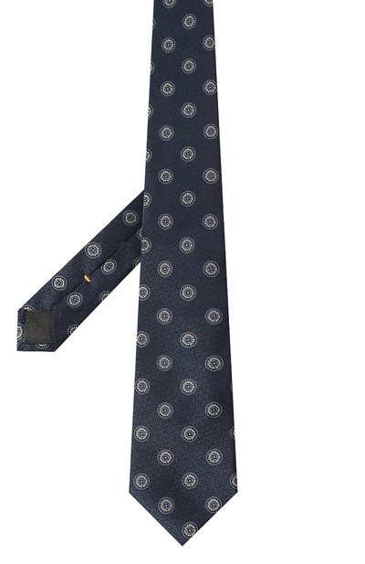 Шелковый галстук CANALI темно-синего цвета по цене 17600 руб., арт. 18/HJ03719, фото 3 Шелковый галстук CANALI, арт. 18/HJ03719, фото 3