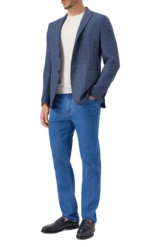 Пиджак из шелка и шерсти Zegna 1D7SG0/949703A9 Синий  1D7SG0/949703A9 Фото 3