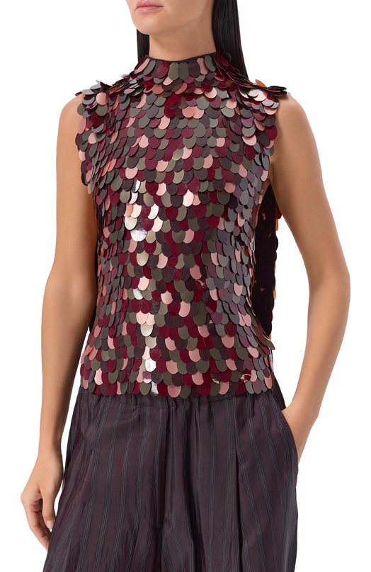 Топ из вискозы Dries Van Noten 252-010795-2317 Бордовый  252-010795-2317 Фото 3