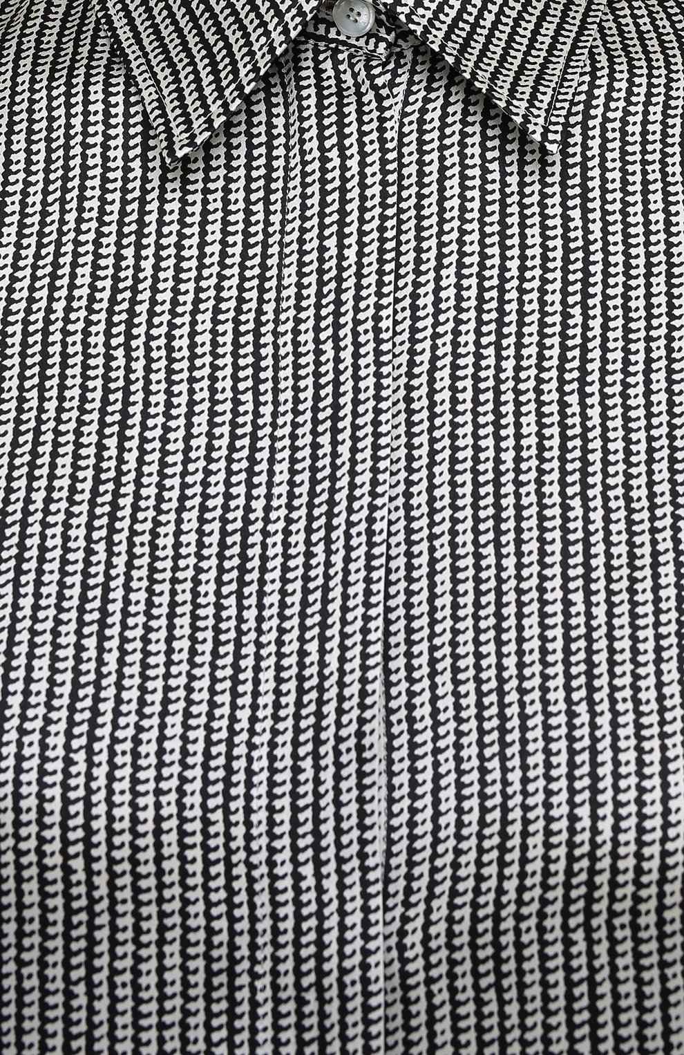 Шелковая блузка KITON черно-белого цвета по цене 126000 руб., арт. D48407K05T62, фото 6 Шелковая блузка KITON, арт. D48407K05T62, фото 6