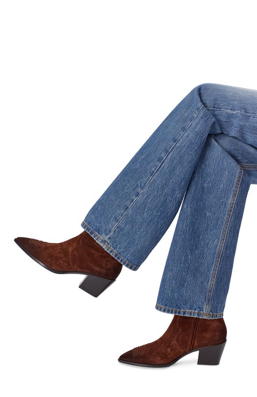 Замшевые ботильоны Santoni WT0G71985BJ2SWYU Коричневый  WT0G71985BJ2SWYU Фото 2