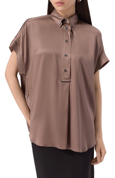 Атласная блузка BRUNELLO CUCINELLI, арт. M0C59RA915, фото 3