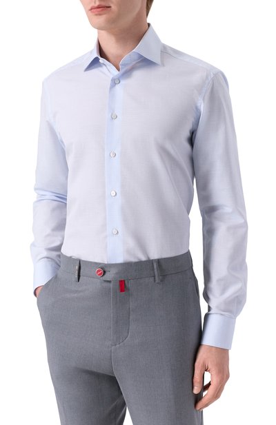 Сорочка из хлопка и льна ZILLI светло-голубого цвета по цене 117500 руб., арт. F0RC01M010204270U, фото 3 Сорочка из хлопка и льна ZILLI, арт. F0RC01M010204270U, фото 3