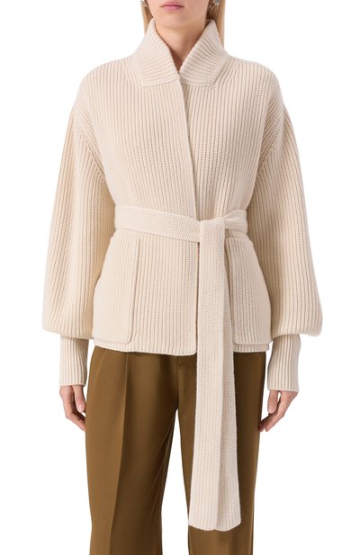 Кашемировый кардиган SASUPHI кремового цвета по цене 313000 руб., арт. W25707/WS, фото 3 Кашемировый кардиган SASUPHI, арт. W25707/WS, фото 3