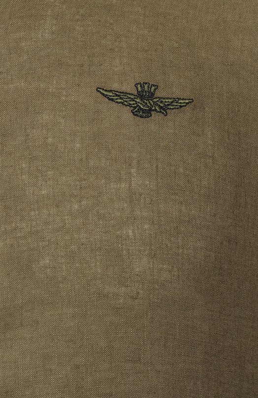 Льняная рубашка Aeronautica Militare CA1239CT3089 Хаки  CA1239CT3089 Фото 6