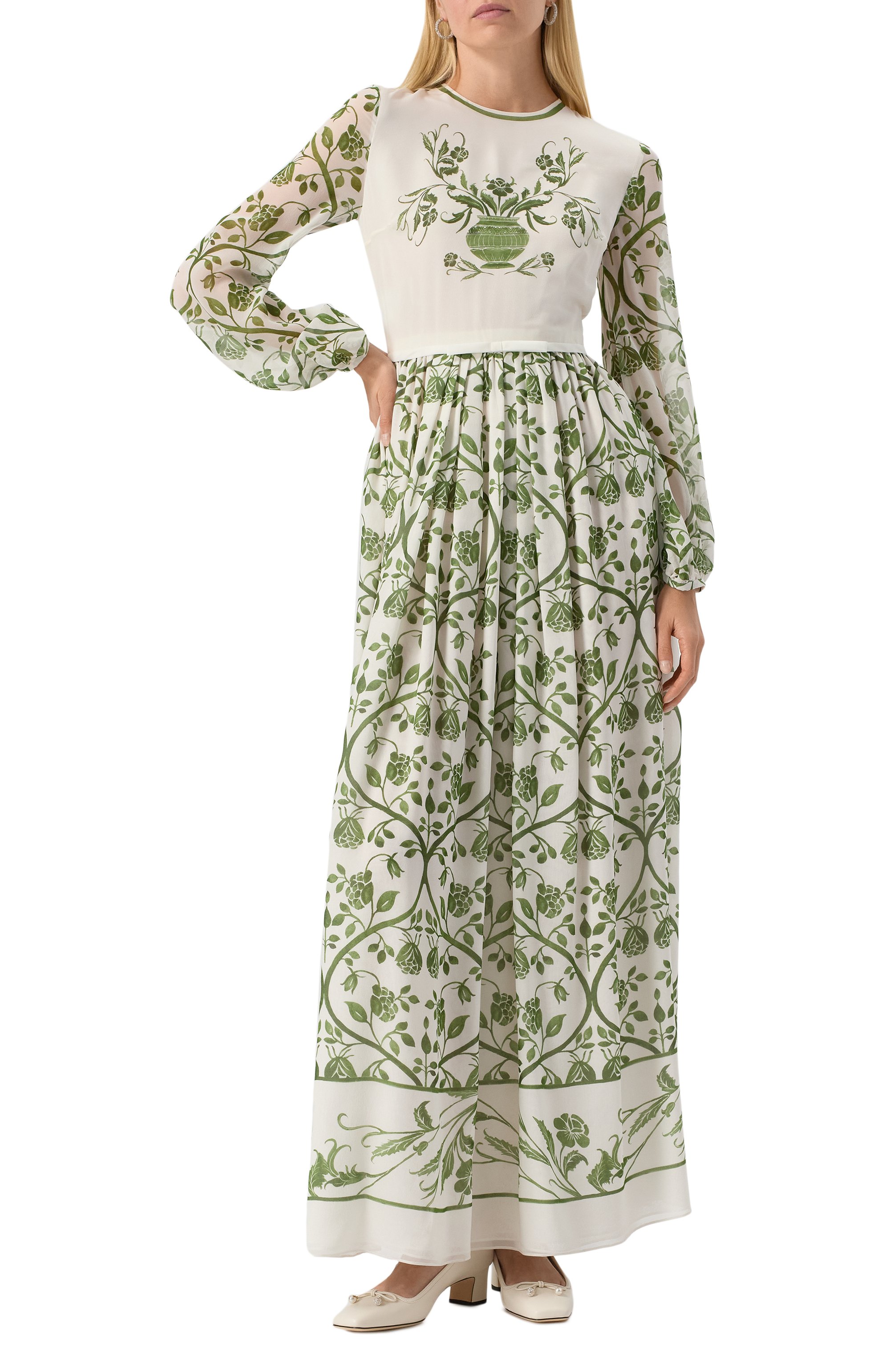 Шелковое платье GIAMBATTISTA VALLI зеленого цвета по цене 786000 руб., арт. 25SSPVCA5123-43PRI, фото 2 Шелковое платье GIAMBATTISTA VALLI, арт. 25SSPVCA5123-43PRI, фото 2