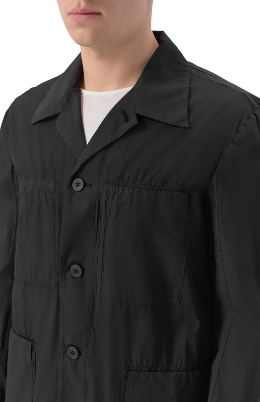 Хлопковая куртка-рубашка Transit CFUTRCB116WR Чёрный  CFUTRCB116WR Фото 5