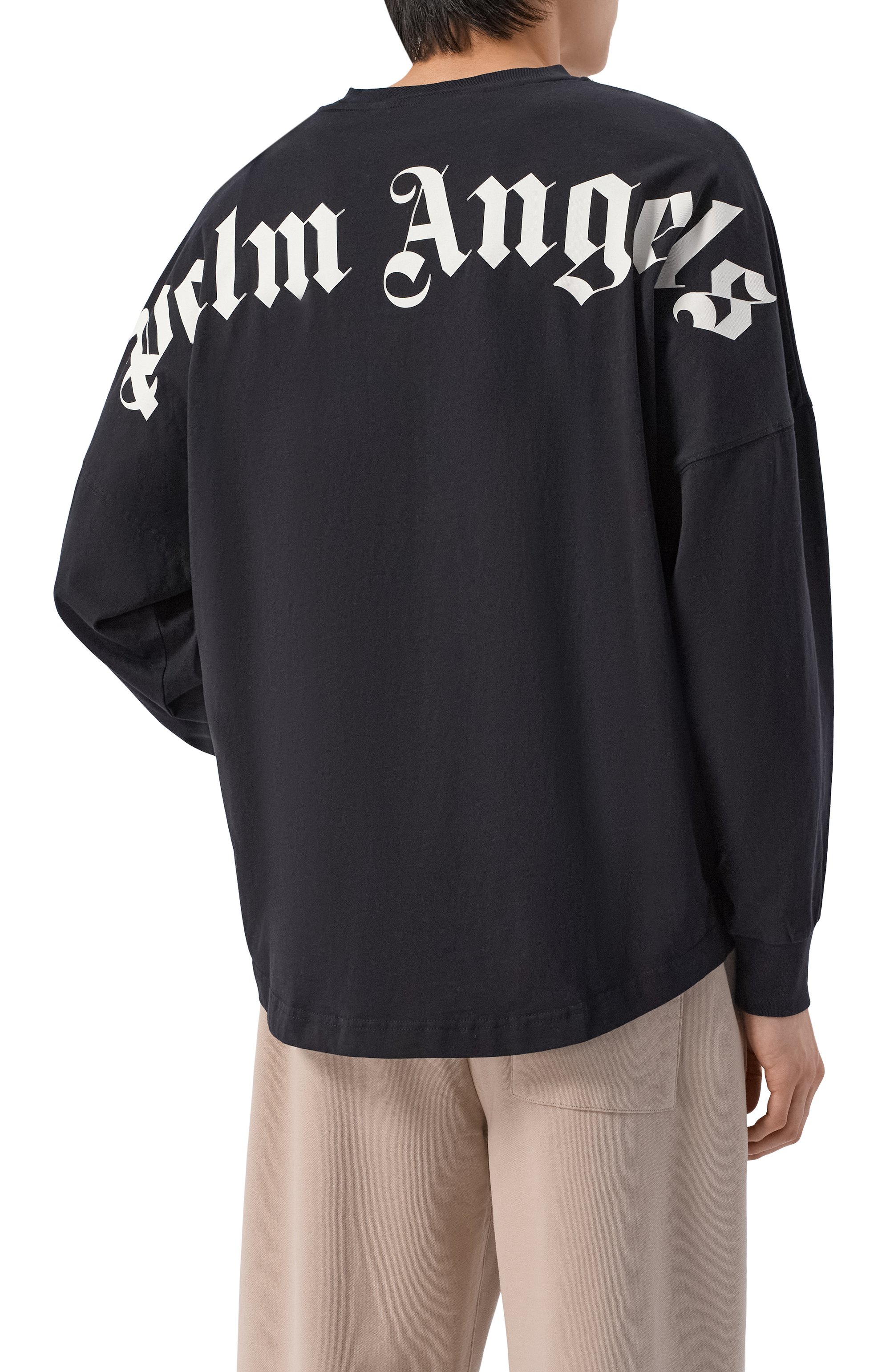 Хлопковый лонгслив PALM ANGELS черного цвета по цене 32700 руб., арт. PMAB059S26JER001, фото 4 Хлопковый лонгслив PALM ANGELS, арт. PMAB059S26JER001, фото 4