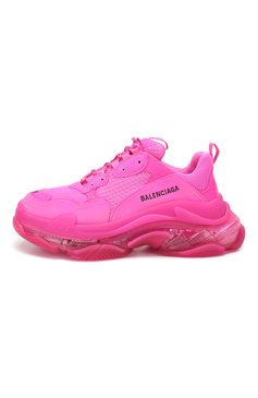 Женские комбинированные кроссовки triple s BALENCIAGA фуксия цвета, арт. 544351/W2FG1 | Фото 3 (Материал внешний: Текстиль; Подошва: Платформа; Стили: Гранж, Кэжуэл; Материал сплава: Проставлено; Материал утеплителя: Без утеплителя; Материал внутренний: Текстиль; Драгоценные камни: Проставлено)