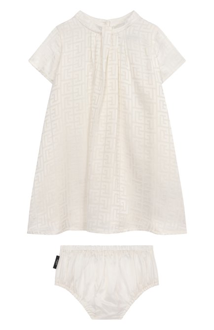 Женский комплект из платья и шорт BALMAIN молочного цвета, арт. BW1141 | Фото 1 (Нос: Не проставлено; Материал сплава: Проставлено; Материал внешний: Вискоза; Материал подклада: Купро)