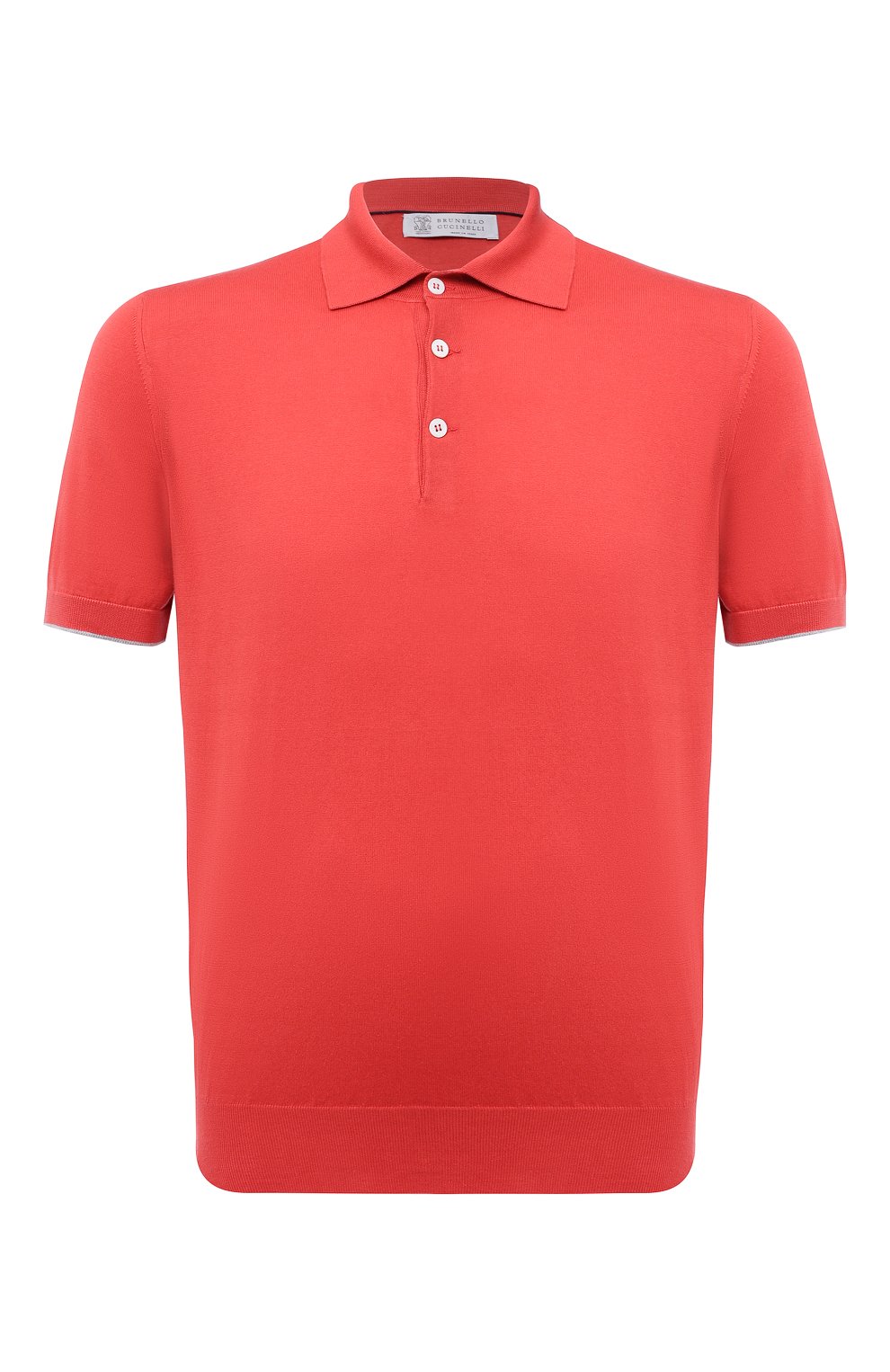 Хлопковое поло BRUNELLO CUCINELLI красного цвета по цене 89950 руб., арт. M29800125, фото 1 Хлопковое поло BRUNELLO CUCINELLI, арт. M29800125, фото 1