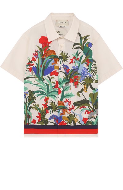 Хлопковая рубашка с принтом GUCCI, арт. 499998/XB20A, фото 1