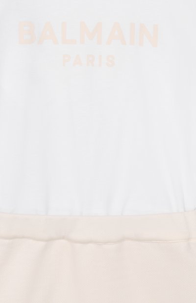 Хлопковое платье BALMAIN кремового цвета по цене 35100 руб., арт. BY1B21, фото 3 Хлопковое платье BALMAIN, арт. BY1B21, фото 3