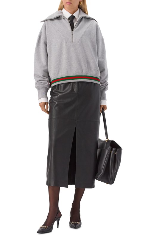 Хлопковый свитшот Gucci 794632/XJG08 Серый  794632/XJG08 Фото 2
