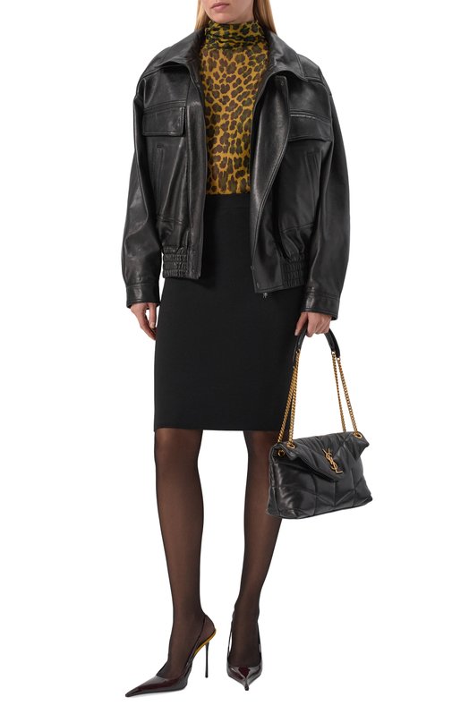 Шерстяная юбка Saint Laurent 769384/Y76KD Чёрный  769384/Y76KD Фото 2