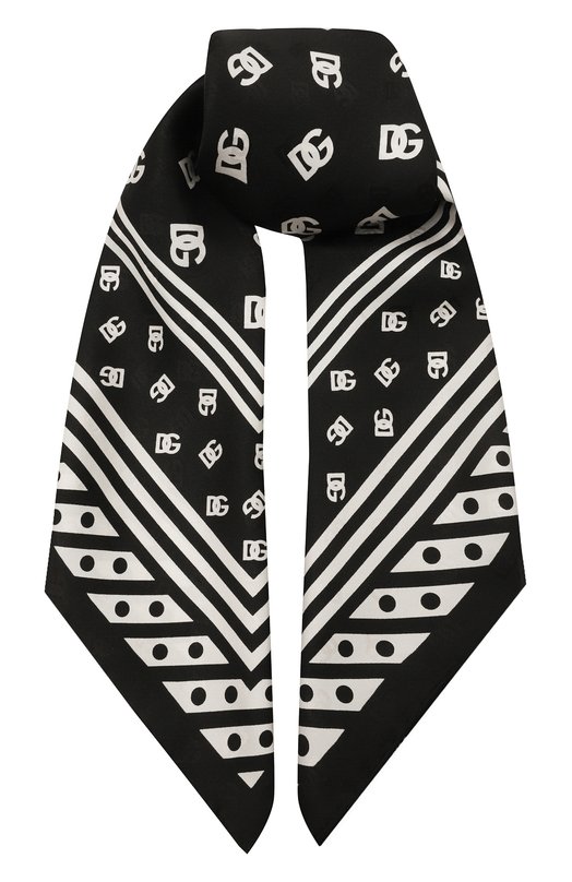 Шелковый платок Dolce & Gabbana FN090R/GDCQN Чёрно-белый FN090R/GDCQN