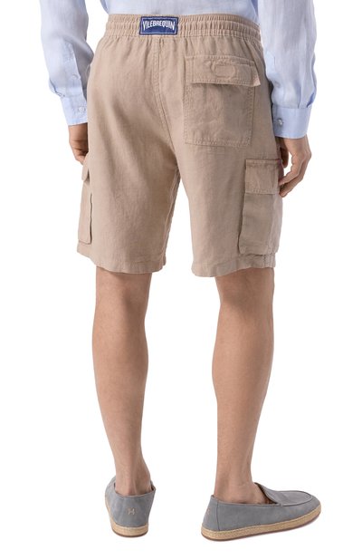 Льняные шорты VILEBREQUIN бежевого цвета по цене 31700 руб., арт. BAIE/U3U01, фото 4 Льняные шорты VILEBREQUIN, арт. BAIE/U3U01, фото 4