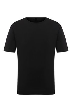 Мужская хлопковая футболка TRANSIT черного цвета, арт. CFUTRW1360 | Фото 1 (Принт: Без принта; Рукава: Короткие; Длина (для топов): Стандартные; Материал сплава: Проставлено; Материал внешний: Хлопок; Драгоценные камни: Проставлено; Стили: Кэжуэл)