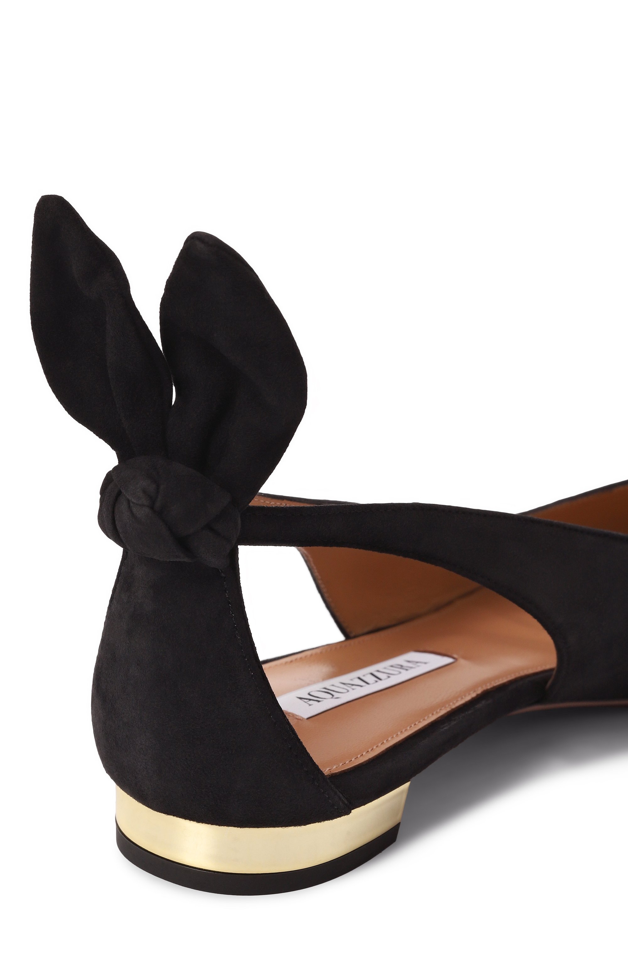 Замшевые балетки bow tie AQUAZZURA, арт. DENFLAB0-SUE-000, фото 7