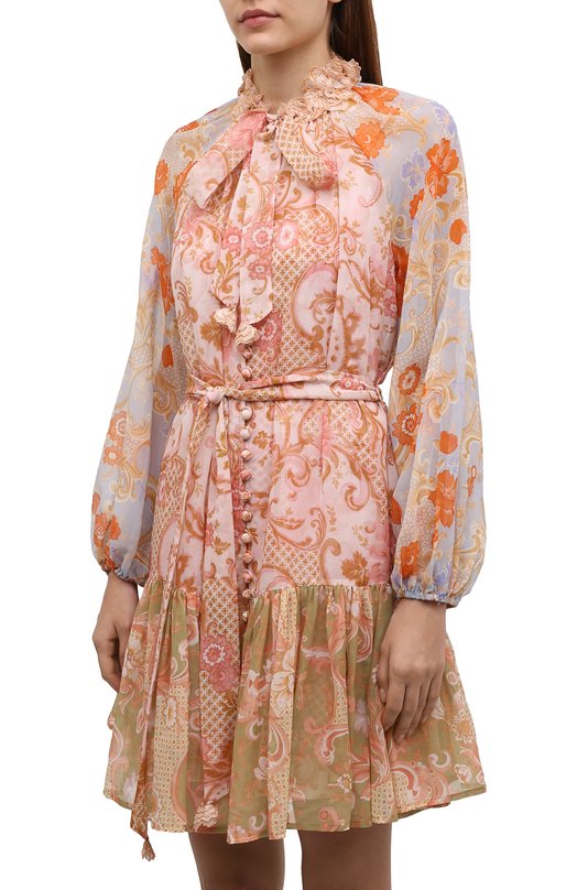 Платье из хлопка и шелка Zimmermann 3140DP0S Разноцветный  3140DP0S Фото 3