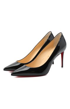 Женские кожаные туфли kate 85 CHRISTIAN LOUBOUTIN черного цвета, арт. kate 85 patent | Фото 1 (Подошва: Плоская; Каблук тип: Шпилька; Каблук высота: Высокий; Драгоценные камни: Проставлено; Материал сплава: Проставлено; Материал внешний: Натуральная кожа)