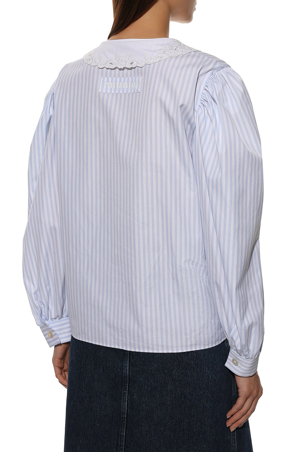 Хлопковая блузка MIU MIU, арт. MK1565-Z58-F0M10, фото 4