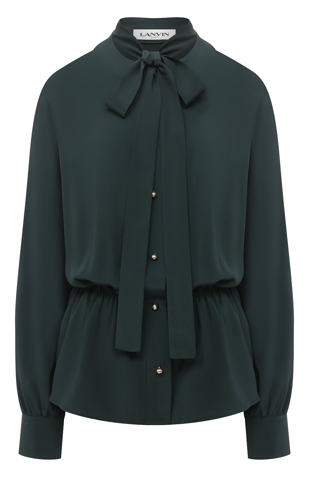 Блузка LANVIN зеленого цвета по цене 94350 руб., арт. RW-T0600U-4562-A20, фото 1 Блузка LANVIN, арт. RW-T0600U-4562-A20, фото 1