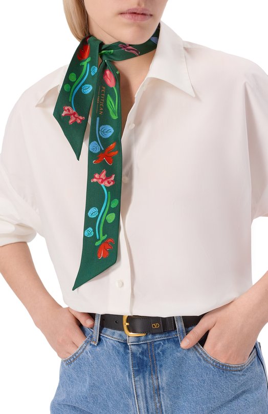 Шелковый шарф-твилли Petitjean Paris 19L11 Зелёный  19L11 Фото 2