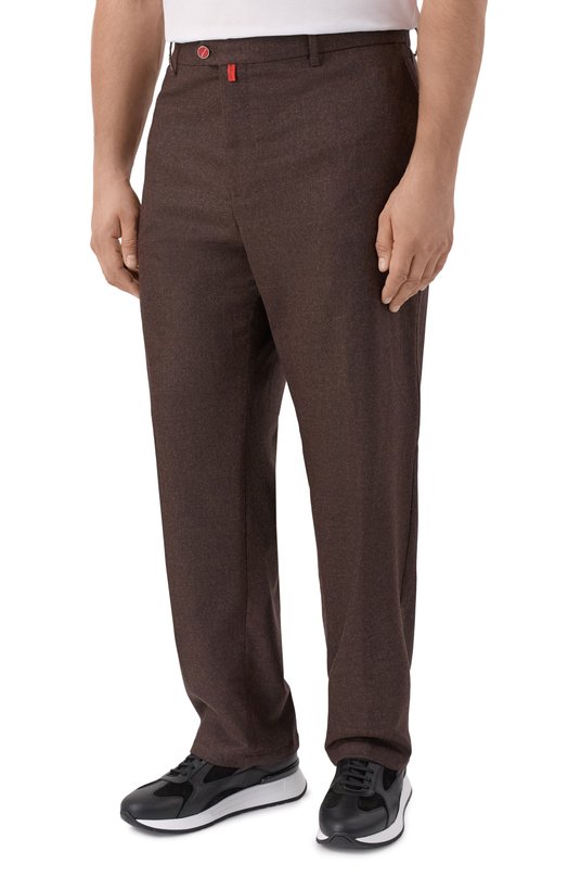 Шерстяные брюки Kiton UFPPERK0124G07 Коричневый  UFPPERK0124G07 Фото 3