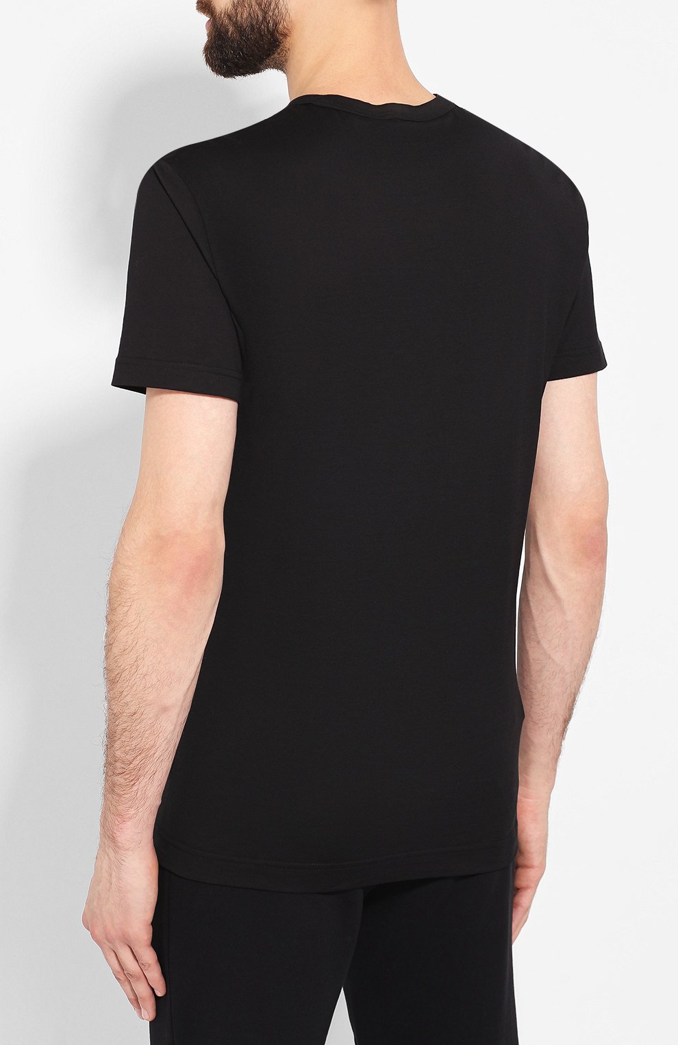 Хлопковая футболка DOLCE & GABBANA черного цвета по цене 36300 руб., арт. G8KBAZ/G7TWF, фото 4 Хлопковая футболка DOLCE & GABBANA, арт. G8KBAZ/G7TWF, фото 4
