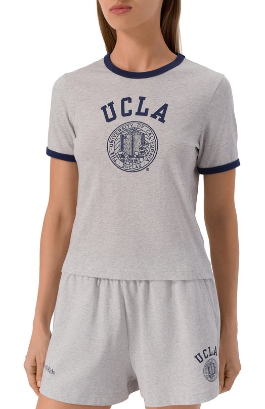 Хлопковая футболка Sporty & Rich x UCLA Sporty and Rich T0073615639GY03 Серый  T0073615639GY03 Фото 3