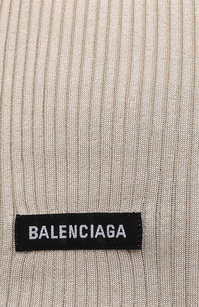 Женский пуловер BALENCIAGA бежевого цвета, арт. 678565/T6193 | Фото 5 (Материал внешний: Си�нтетический материал; Длина (для топов): Стандартные; Рукава: Длинные; Женское Кросс-КТ: Пуловер-одежда; Стили: Кэжуэл; Региональные ограничения белый список (Axapta Mercury): RU; Материал сплава: Проставлено; Драгоценные камни: Проставлено)