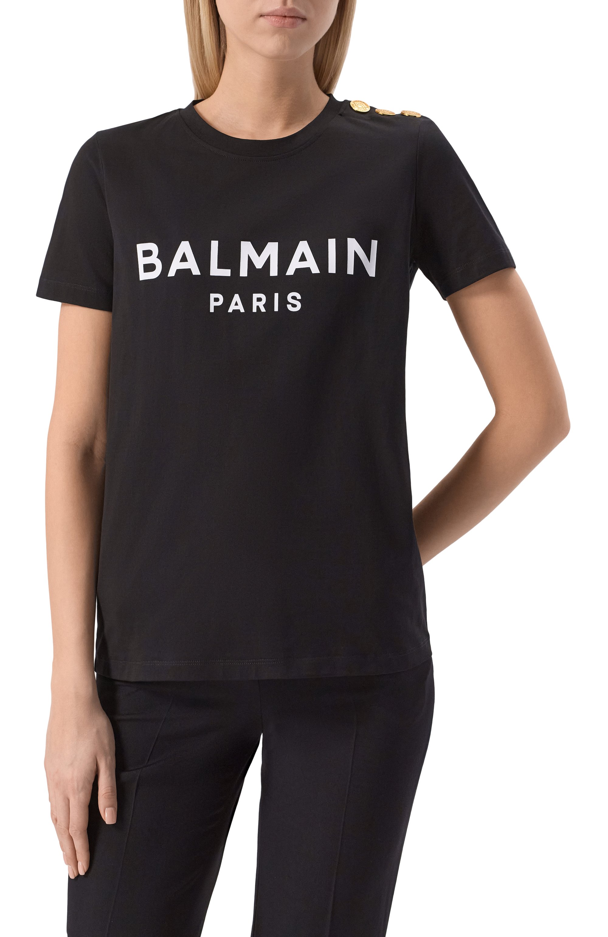 Хлопковая футболка BALMAIN, арт. BF1EF005/BB02, фото 3