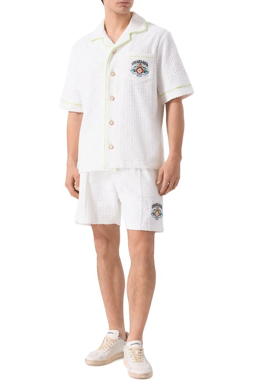 Хлопковая рубашка Casablanca M-SP26-SH-085-03-EX-BC Белый  M-SP26-SH-085-03-EX-BC Фото 2