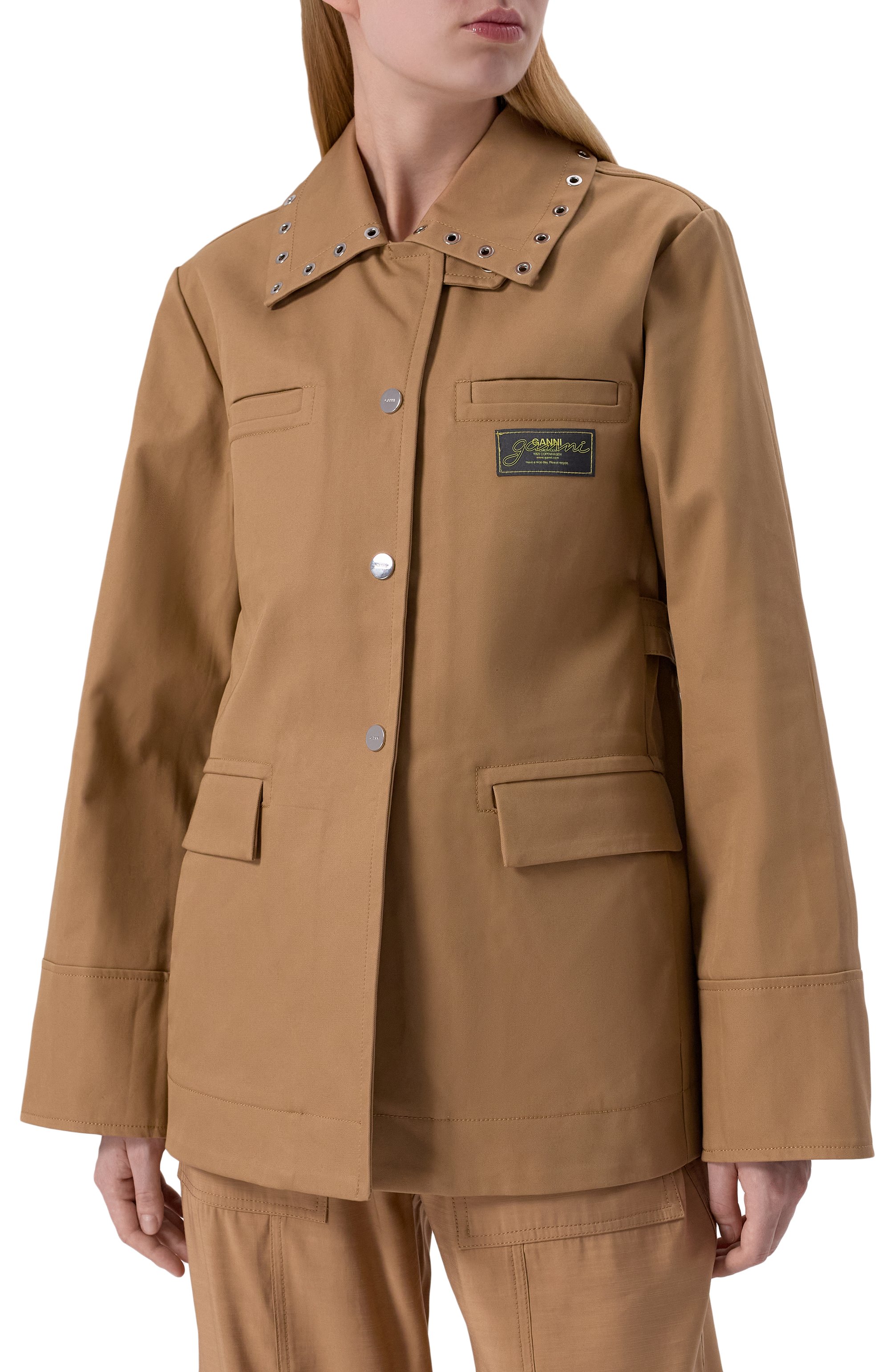 Хлопковый жакет GANNI, арт. W0027/6827, фото 3