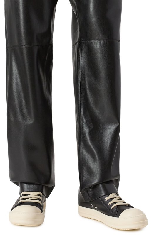 Кожаные кеды Concordians Rick Owens RU02E1891/LC0 Чёрно-белый  RU02E1891/LC0 Фото 3