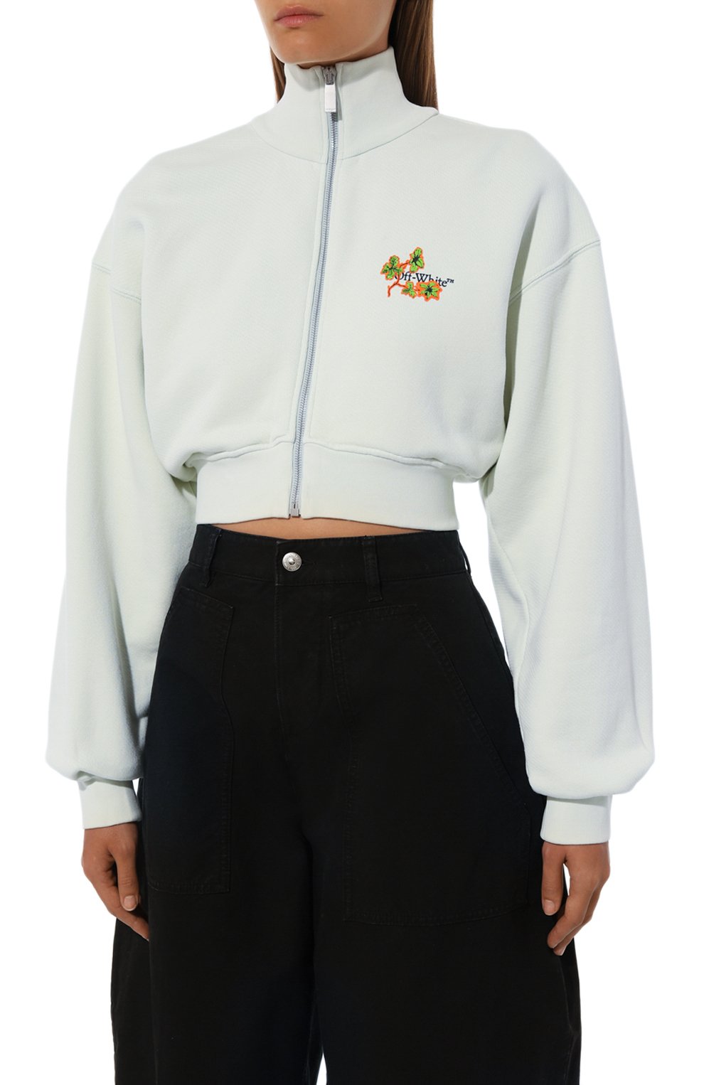 Хлопковая толстовка OFF-WHITE светло-зеленого цвета по цене 78800 руб., арт. 0WBE006F24FLE001, фото 3 Хлопковая толстовка OFF-WHITE, арт. 0WBE006F24FLE001, фото 3