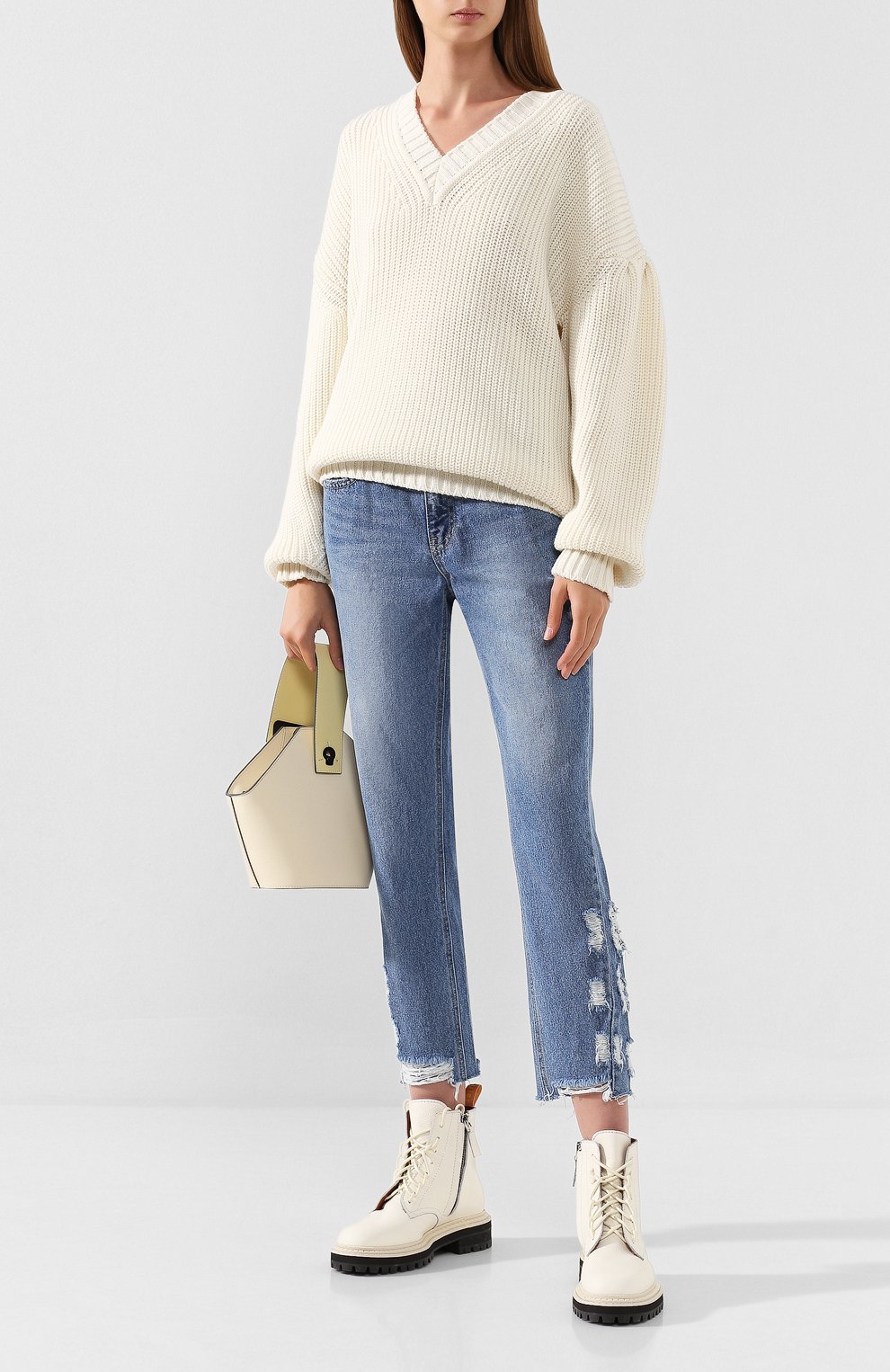 Свитер MSGM белого цвета по цене 28450 руб., арт. 2741MDM144 195769, фото 2 Свитер MSGM, арт. 2741MDM144 195769, фото 2