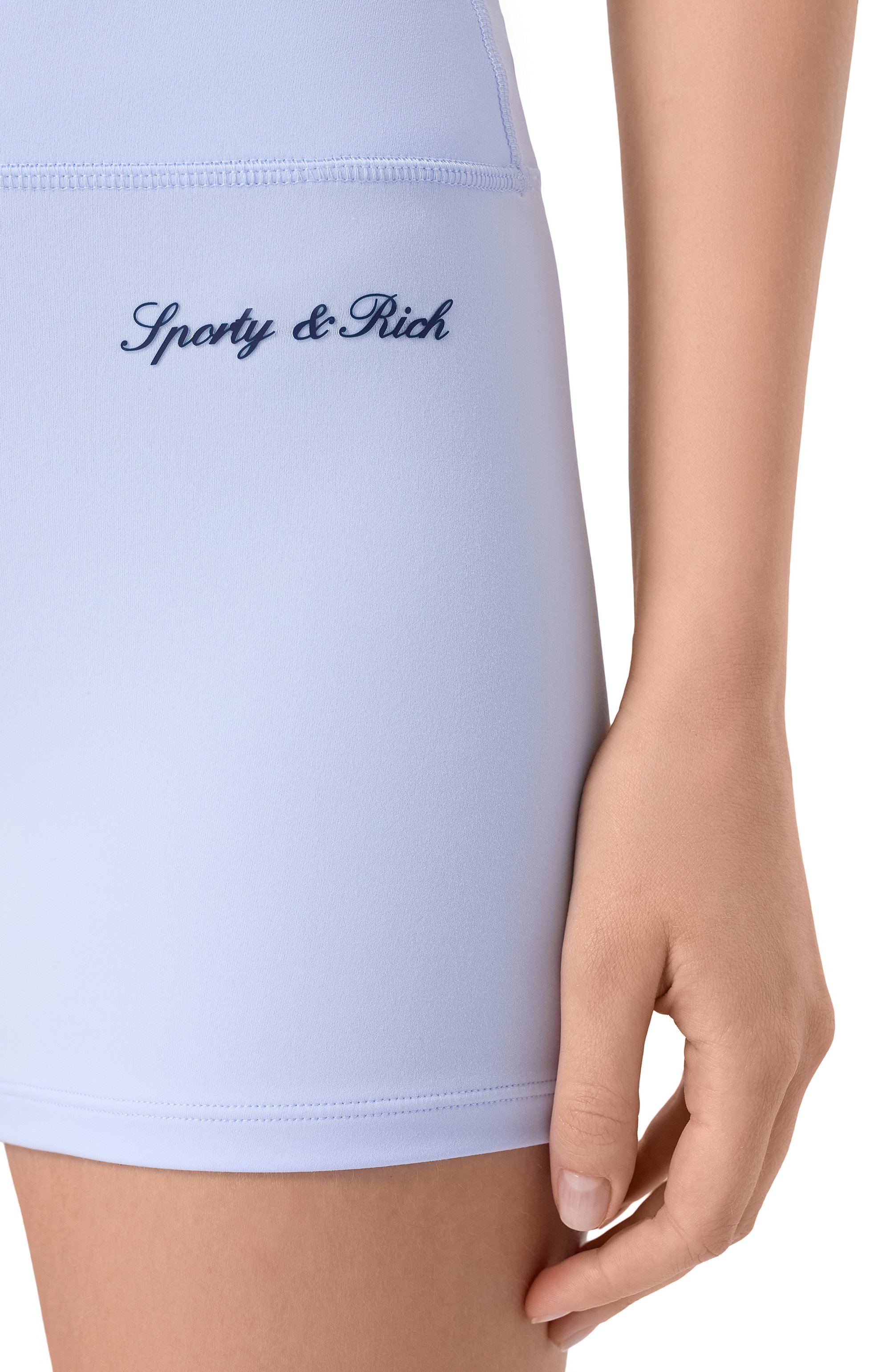 Шорты SPORTY AND RICH голубого цвета по цене 13600 руб., арт. SH05875326BL90, фото 5 Шорты SPORTY AND RICH, арт. SH05875326BL90, фото 5