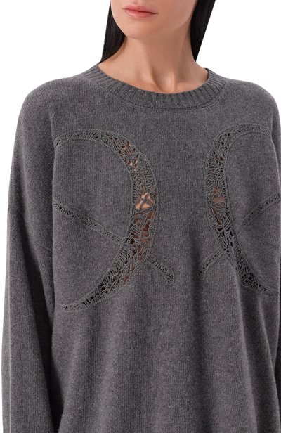 Свитер из шерсти и кашемира ELIE SAAB серого цвета по цене 208000 руб., арт. T0260/CK032, фото 5 Свитер из шерсти и кашемира ELIE SAAB, арт. T0260/CK032, фото 5