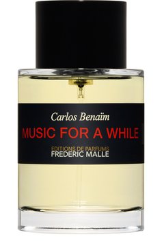 Парфюмерная вода music for a while (100ml) FREDERIC MALLE бесцветного цвета, арт. 3700135013964 | Фото 1 (Материал внутренний: Не назначено; Unisex: Unisex; Региональные ограничения белый список (Axapta Mercury): Не проставлено; Нос: Не проставлено; Тип продукта - парфюмерия: Парфюмерная вода; Статус проверки: Проверена категория; Ограничения доставки: flammable)