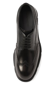 Мужские кожаные дерби ALEXANDER MCQUEEN черного цвета, арт. 750388WIDW1 1000 | Фото 6 (Материал внешний: Натуральная кожа; Материал внутренний: Натуральная кожа; Стили: Классический; Мужское Кросс-КТ: Броги-обувь; Нос: Не проставлено)