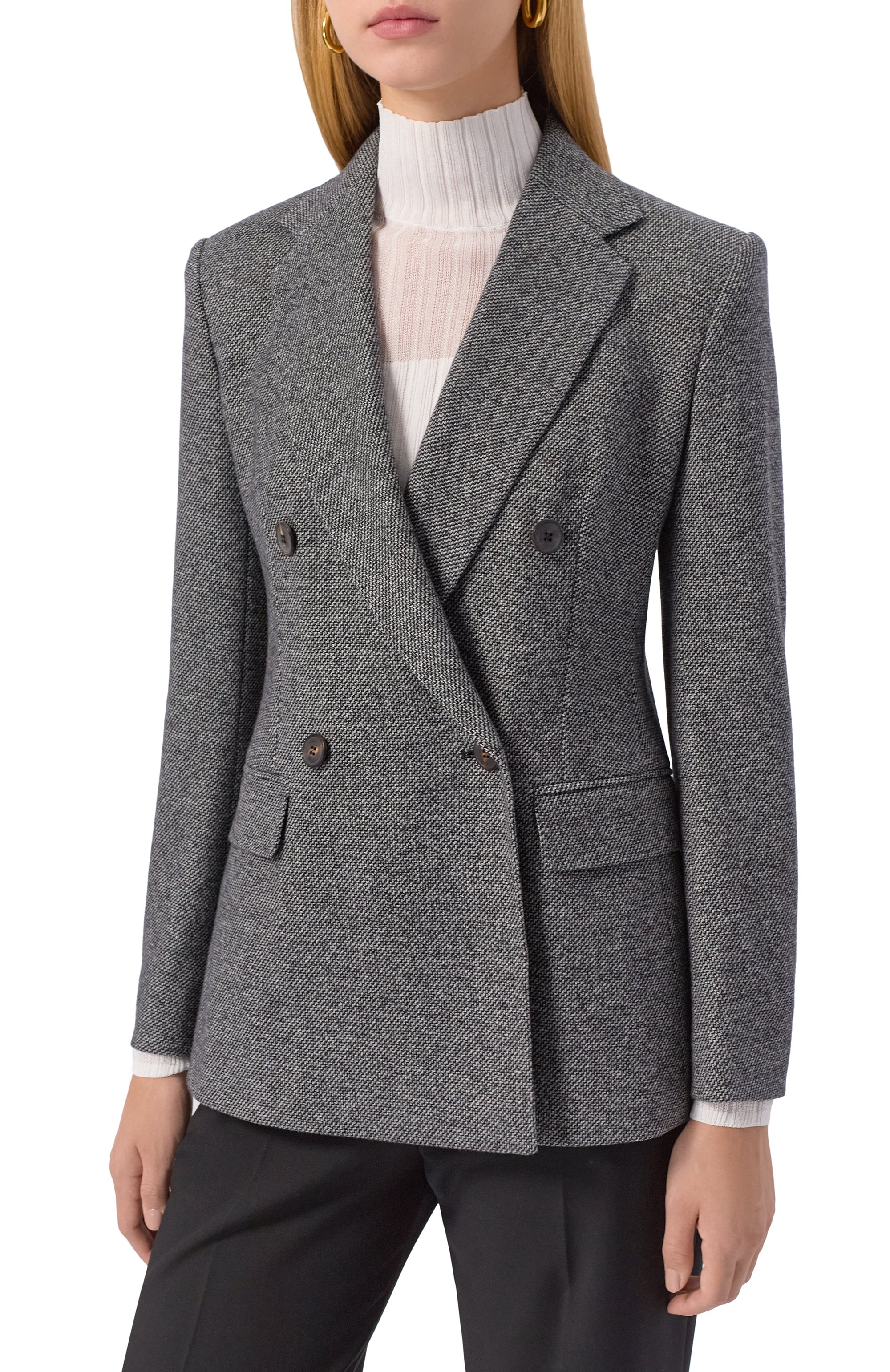 Жакет из хлопка и вискозы MAX MARA STUDIO серого цвета по цене 69950 руб., арт. B0SH, фото 3 Жакет из хлопка и вискозы MAX MARA STUDIO, арт. B0SH, фото 3