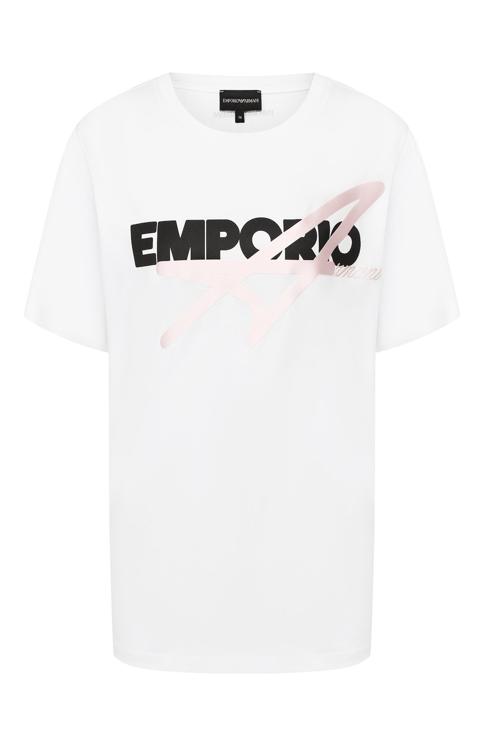 Хлопковая футболка EMPORIO ARMANI белого цвета по цене 14450 руб., арт. 3H2T7P/2J30Z, фото 1 Хлопковая футболка EMPORIO ARMANI, арт. 3H2T7P/2J30Z, фото 1