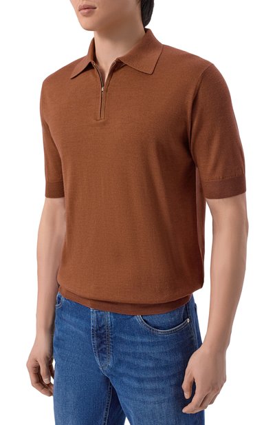 Поло из шерсти и шелка ANDREA CAMPAGNA, арт. PZ1MC/LSC18R, фото 3