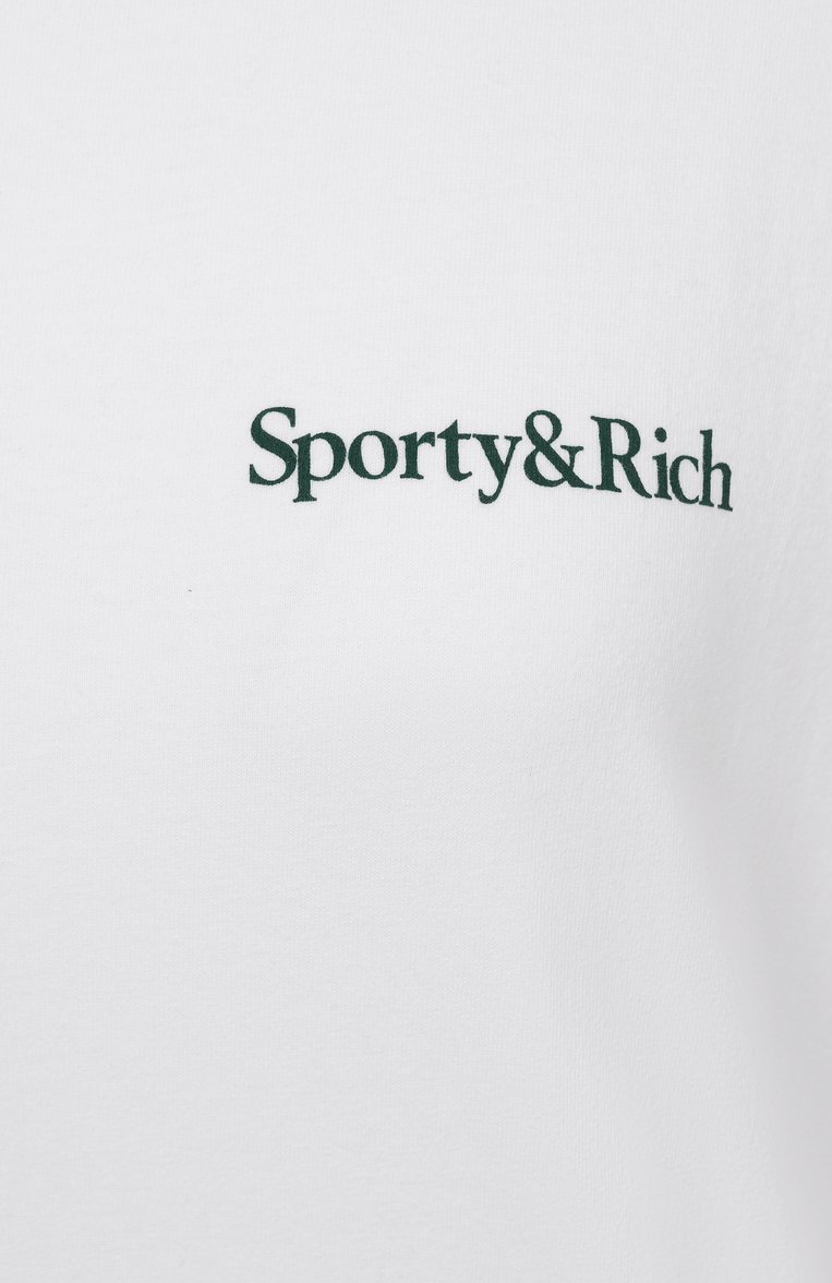 Хлопковая футболка SPORTY AND RICH, арт. T0043606300WH01, фото 6