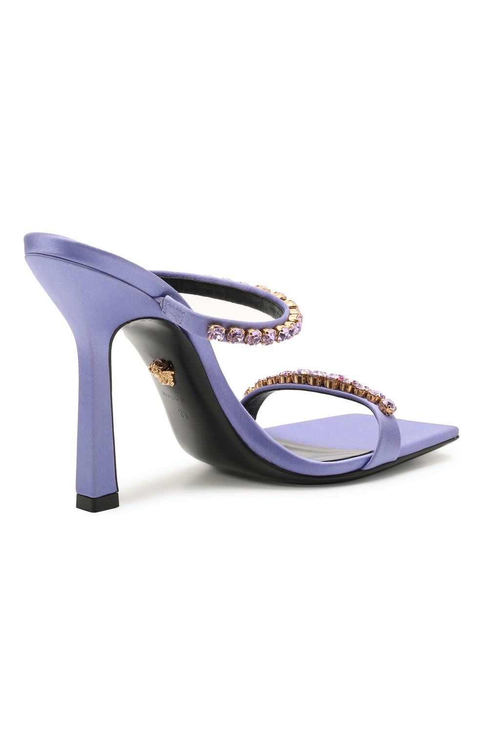 Текстильные мюли medusa VERSACE сиреневого цвета по цене 96350 руб., арт. DST6530/DRA67, фото 4 Текстильные мюли medusa VERSACE, арт. DST6530/DRA67, фото 4