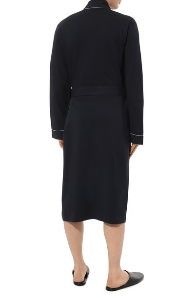 Хлопковый халат BOSS темно-синего цвета по цене 17950 руб., арт. 50469624, фото 4 Хлопковый халат BOSS, арт. 50469624, фото 4